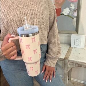 Trendy Boutique Pink Bow Insulated Tumbler